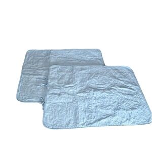 Laura Ashley Baby Blue Pillow Shams Cottage Ruffles Shabby Chic Country LOT OF 2